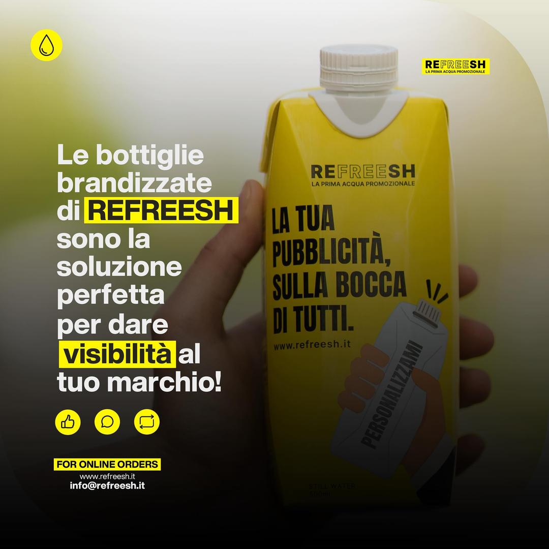 Le bottiglie brandizzate di Refreesh sono la soluzione perfetta per dare visibilità al tuo marchio. Scegli Refreesh per una promozione efficace e memorabile!

💧| #refreesh
🌱| #sostenibilità